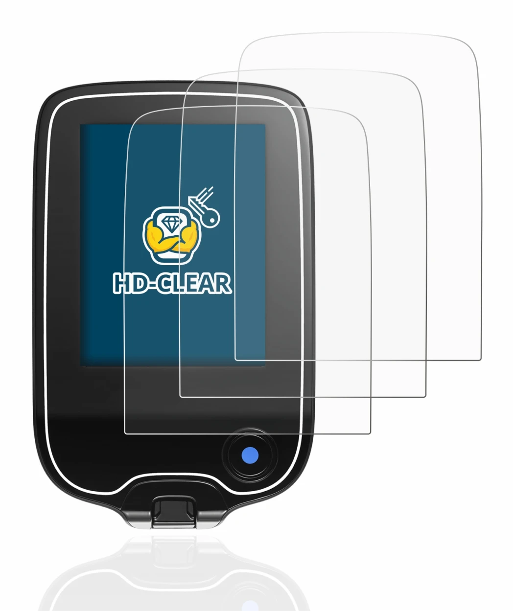 Immagine del dispositivo Freestyle Libre con un'ampia varietà di protezioni per lo schermo.