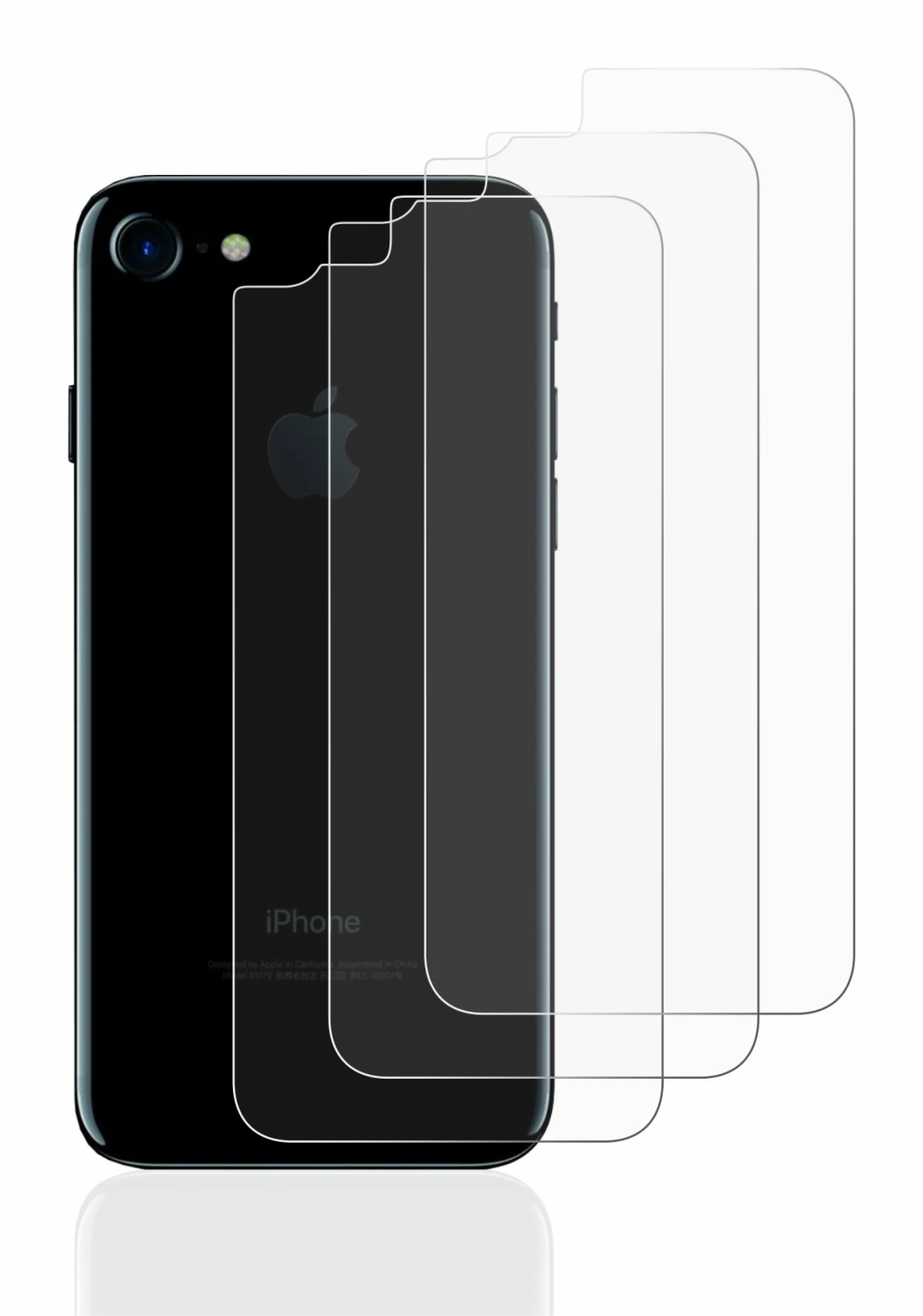 Immagine del dispositivo Apple iPhone 7 Posteriore (intera superficie) con un'ampia varietà di protezioni per lo schermo.
