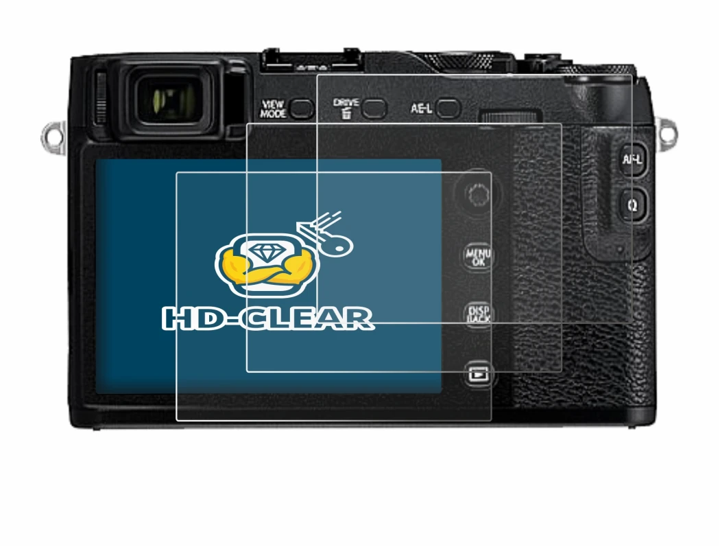 Immagine del dispositivo Fujifilm X-E3 con un'ampia varietà di protezioni per lo schermo.