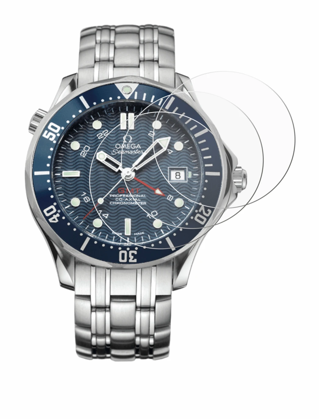 Immagine del dispositivo Omega Seamaster Diver (41 mm) con un'ampia varietà di protezioni per lo schermo.