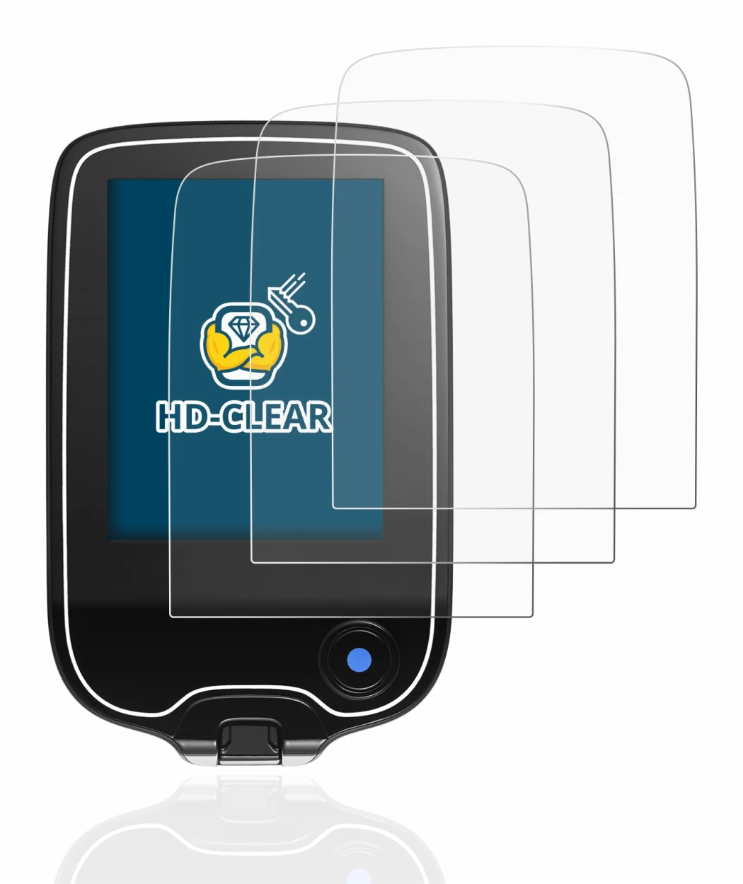 Immagine del dispositivo Freestyle Libre 2 con un'ampia varietà di protezioni per lo schermo.