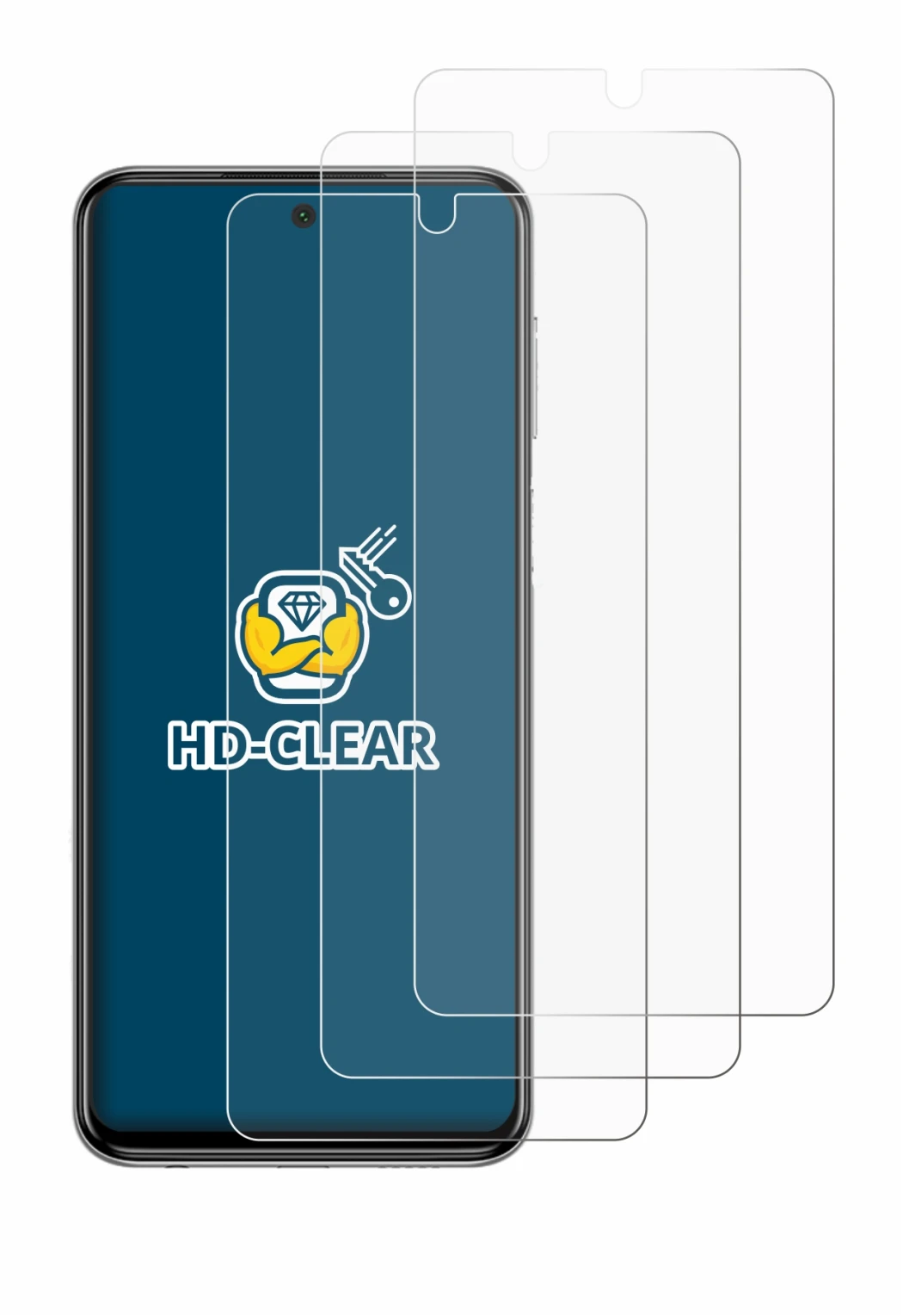 Immagine del dispositivo Xiaomi Redmi Note 9 Pro con un'ampia varietà di protezioni per lo schermo.