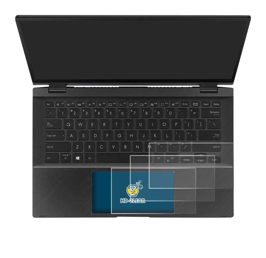 Immagine del dispositivo ASUS ZenBook Flip 14 UX463FA (Touch Trackpad) con un'ampia varietà di protezioni per lo schermo.