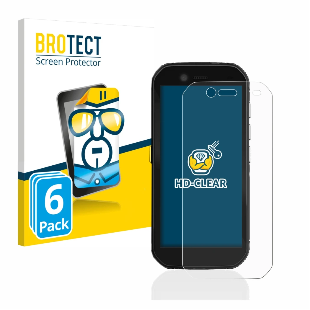 Parte frontale di una confezione del prodotto con il logo del marchio BROTECT. Accanto è raffigurato il dispositivo Caterpilla