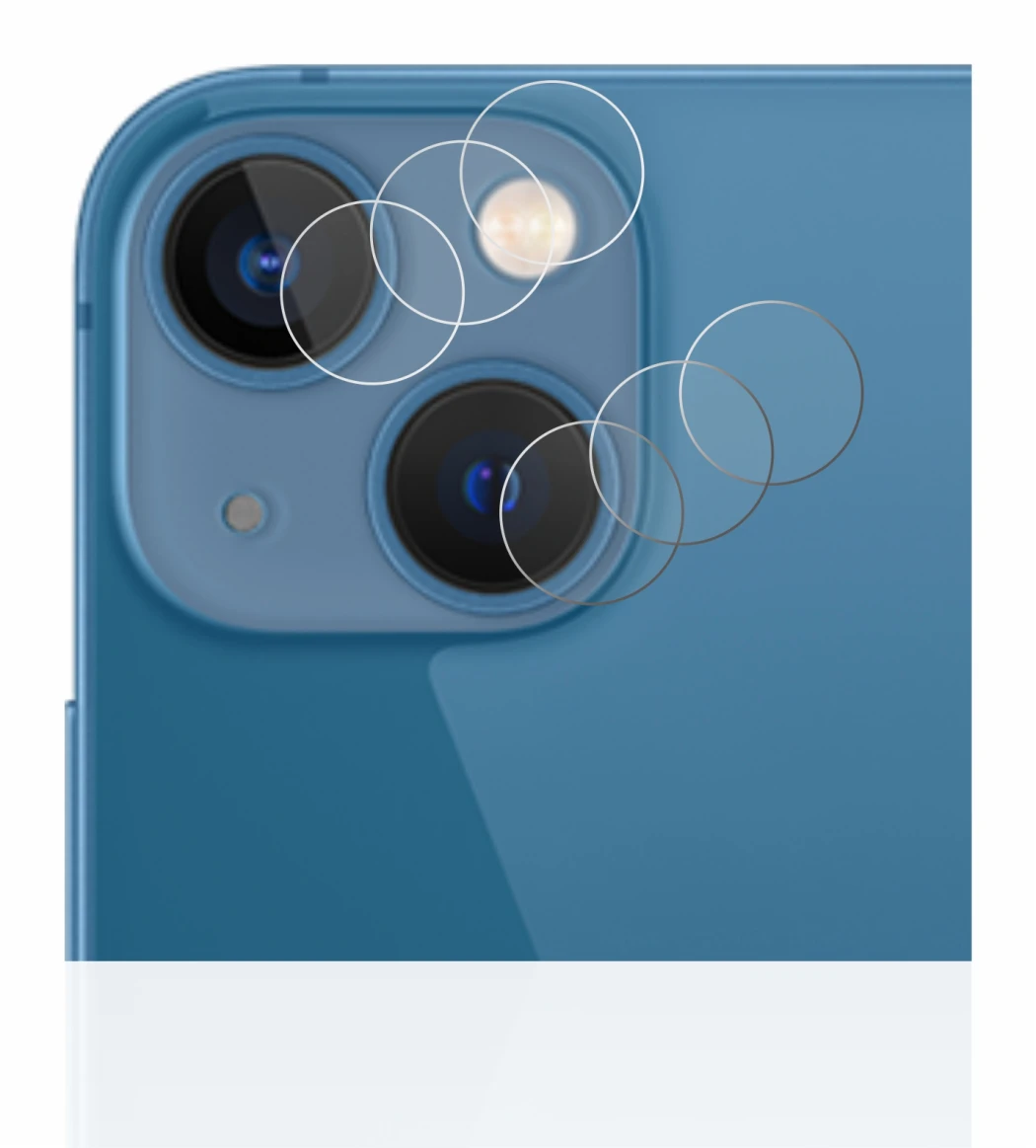 Immagine del dispositivo Apple iPhone 13 mini (SOLO Fotocamera) con un'ampia varietà di protezioni per lo schermo.