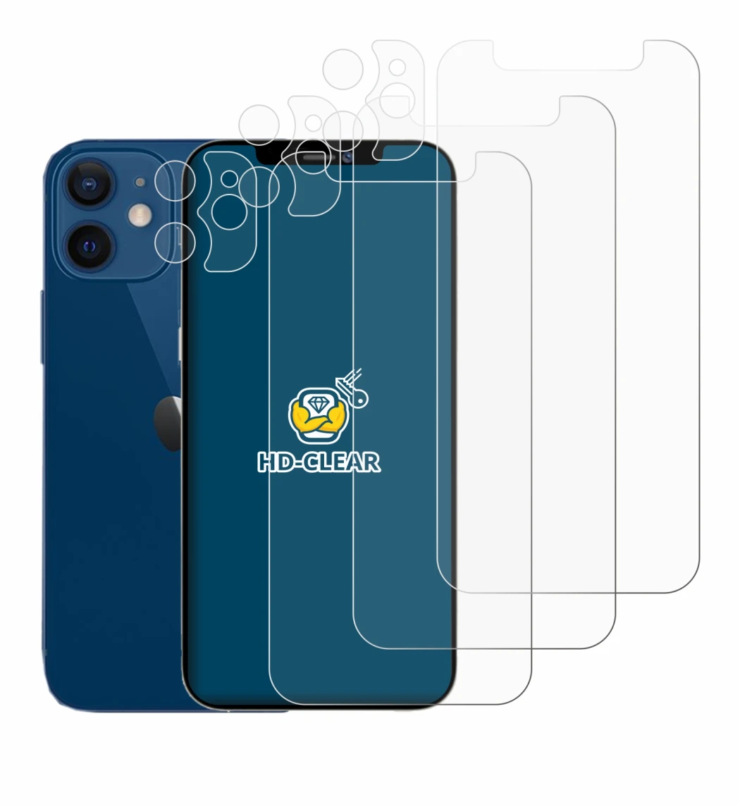 Immagine del dispositivo Apple iPhone 12 mini (Fronte+Fotocamera) con un'ampia varietà di protezioni per lo schermo.