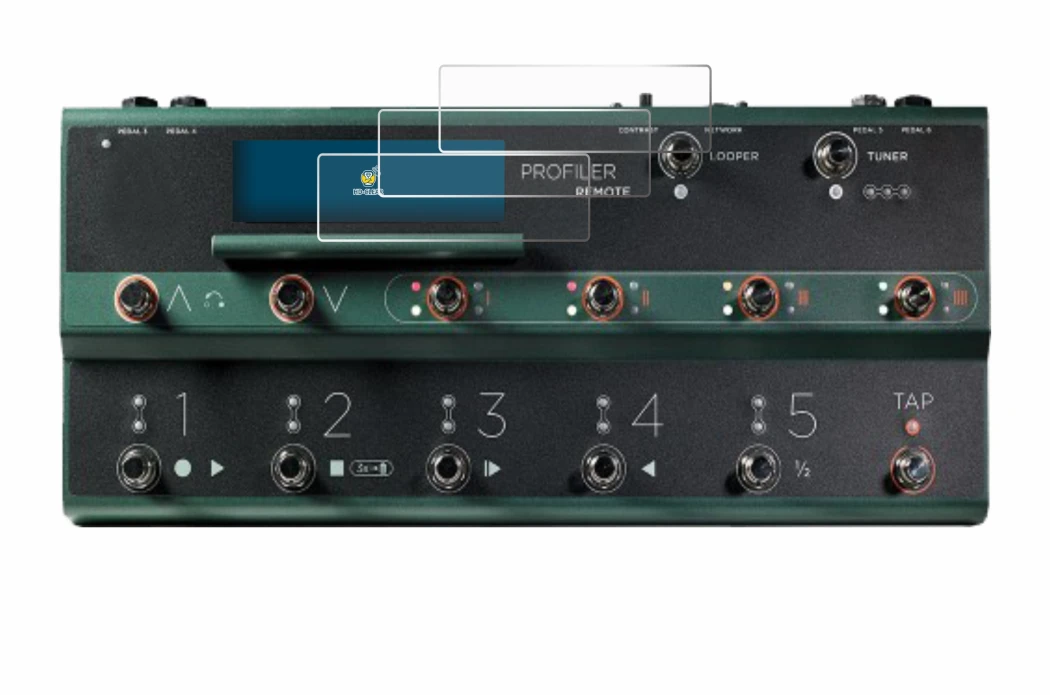 Immagine del dispositivo Kemper Profiler Remote con un'ampia varietà di protezioni per lo schermo.