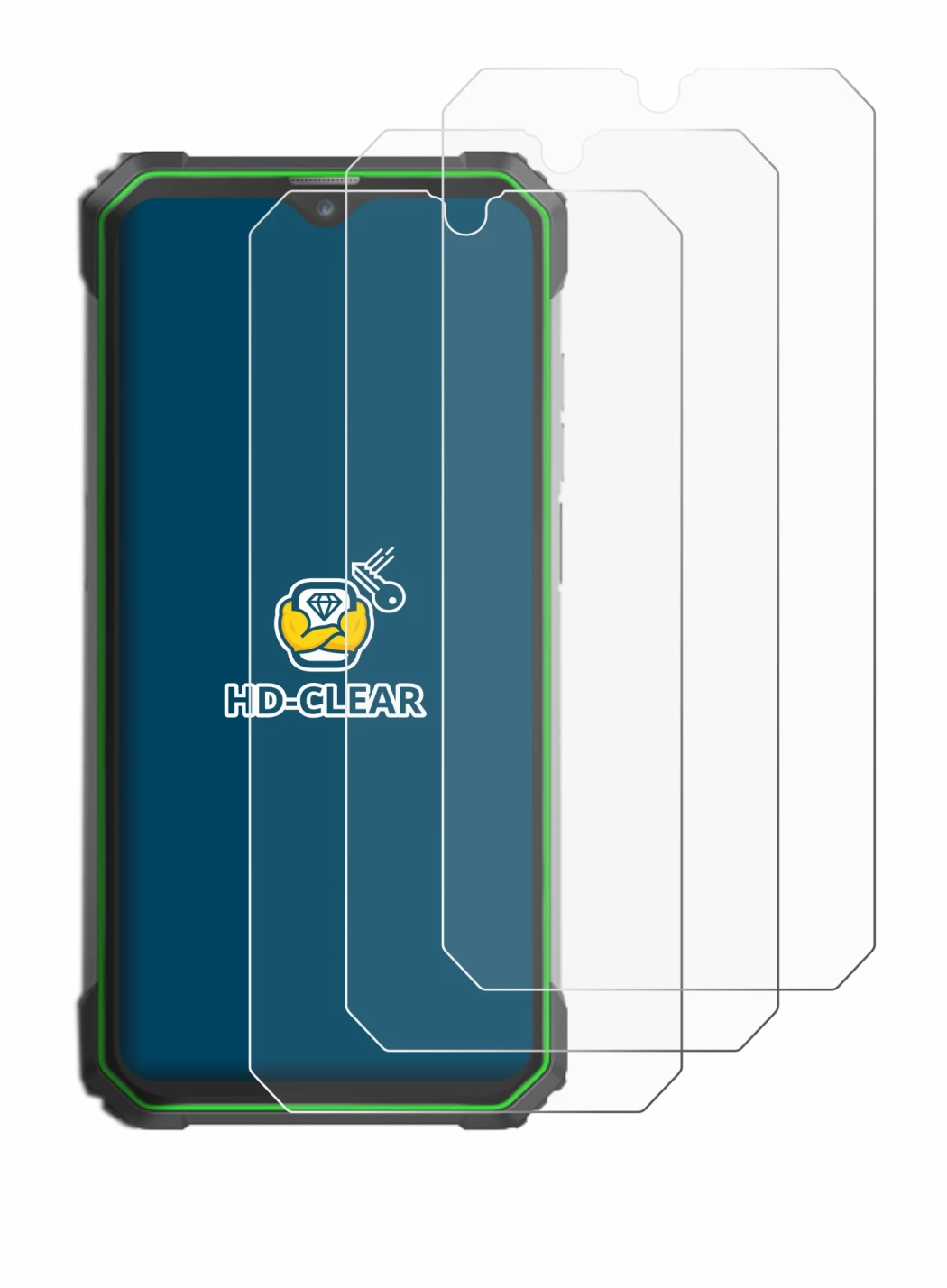 Immagine del dispositivo Blackview BL8800 PRO 5G con un'ampia varietà di protezioni per lo schermo.