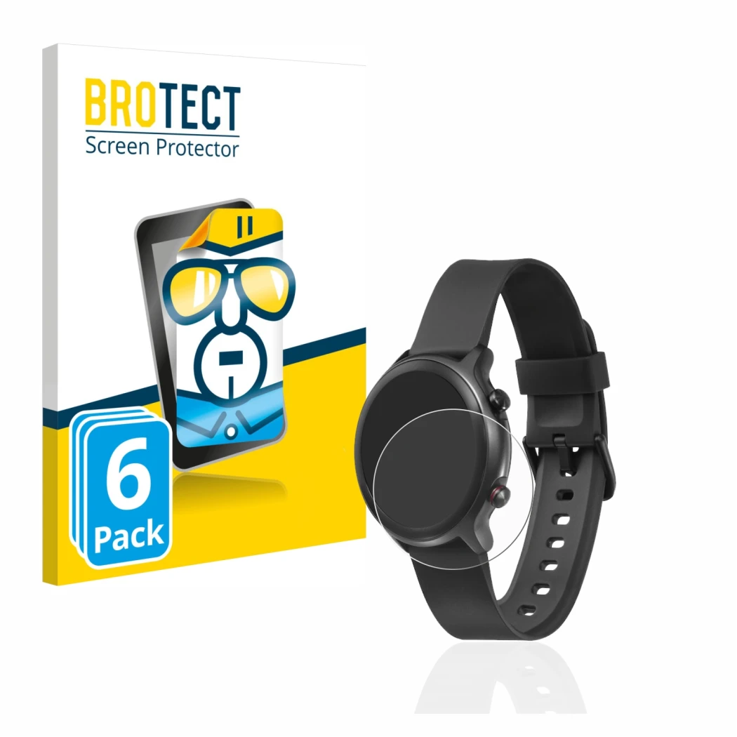 Parte frontale di una confezione del prodotto con il logo del marchio BROTECT. Accanto è raffigurato il dispositivo Doro Watch