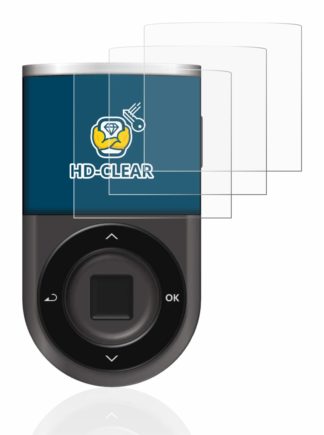 Immagine del dispositivo D’CENT Biometric Wallet con un'ampia varietà di protezioni per lo schermo.