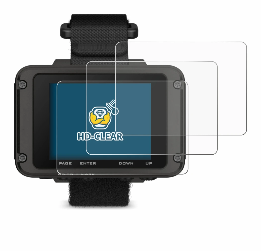 Immagine del dispositivo Garmin Foretrex 801 con un'ampia varietà di protezioni per lo schermo.
