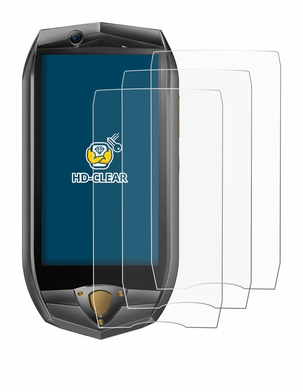 Immagine del dispositivo Oukitel K16 con un'ampia varietà di protezioni per lo schermo.