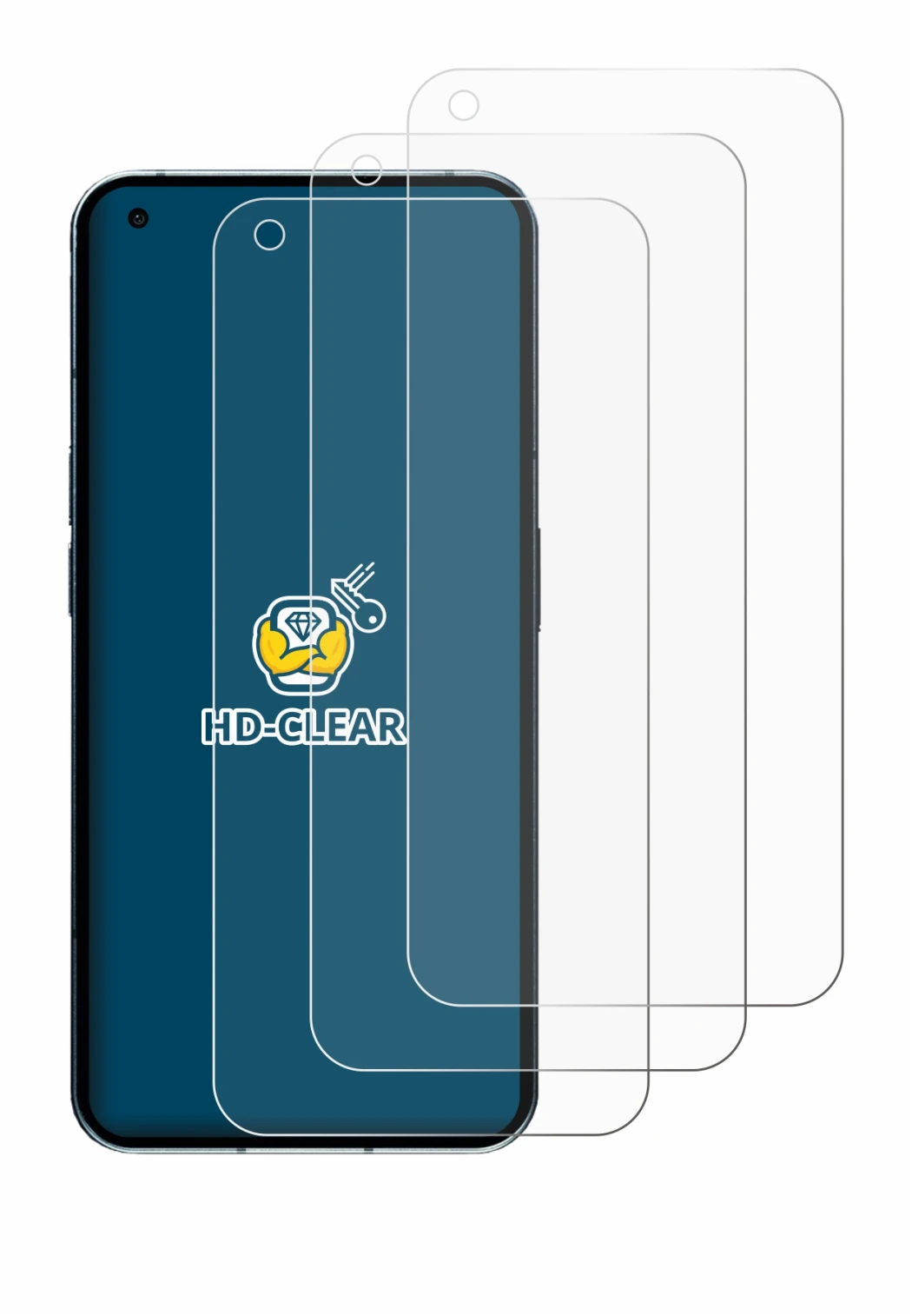 Immagine del dispositivo Nothing Phone (1) (case-friendly) con un'ampia varietà di protezioni per lo schermo.