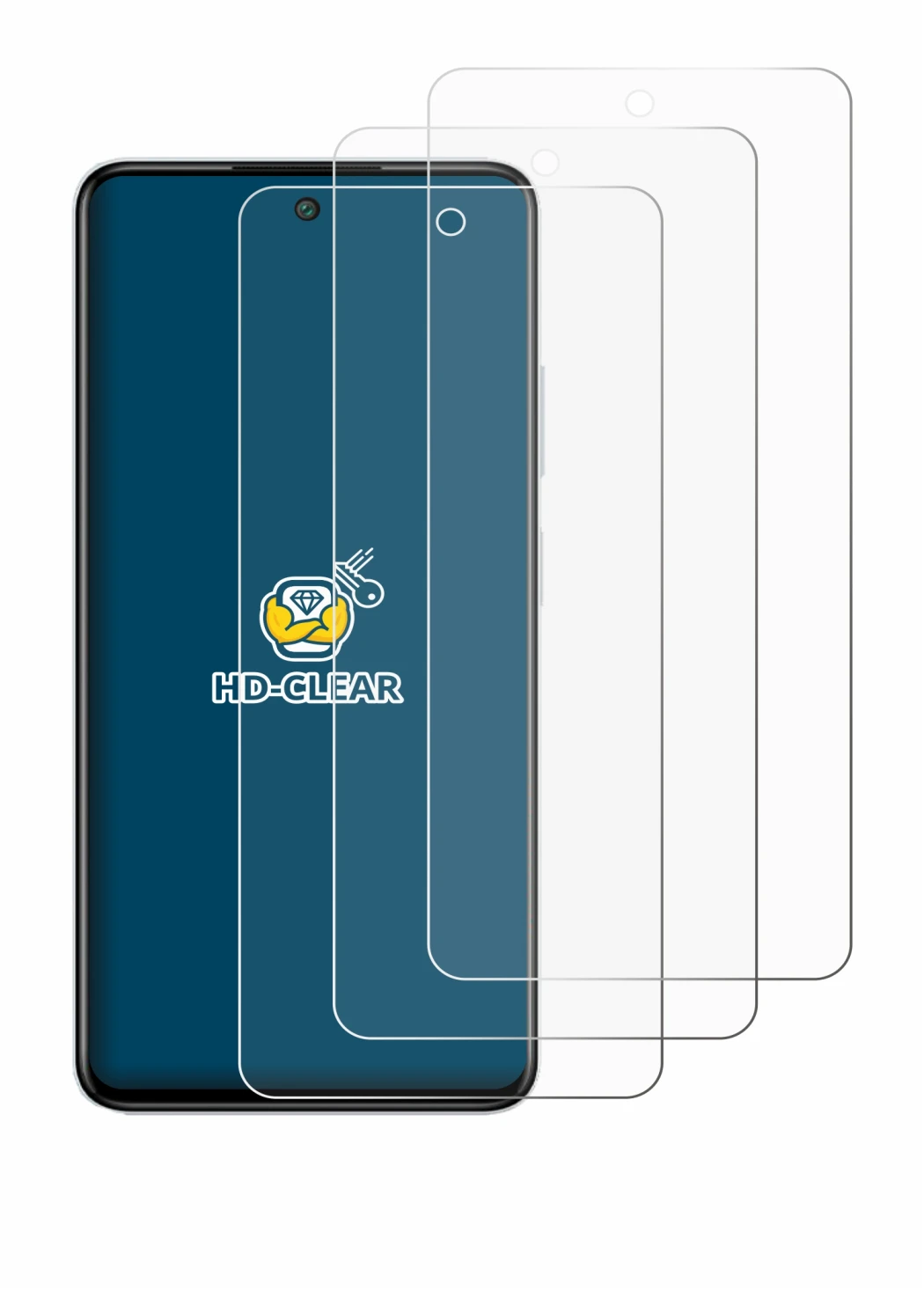 Immagine del dispositivo Infinix Smart 8 con un'ampia varietà di protezioni per lo schermo.
