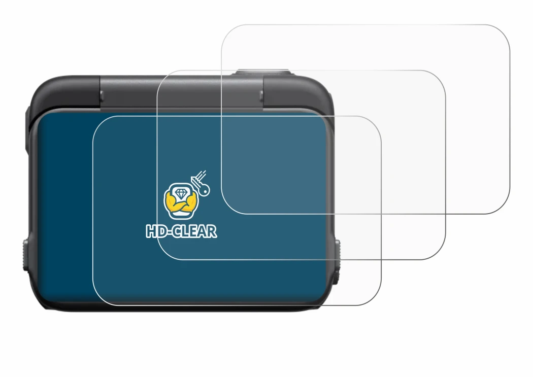 Immagine del dispositivo Insta360 Ace Pro con un'ampia varietà di protezioni per lo schermo.