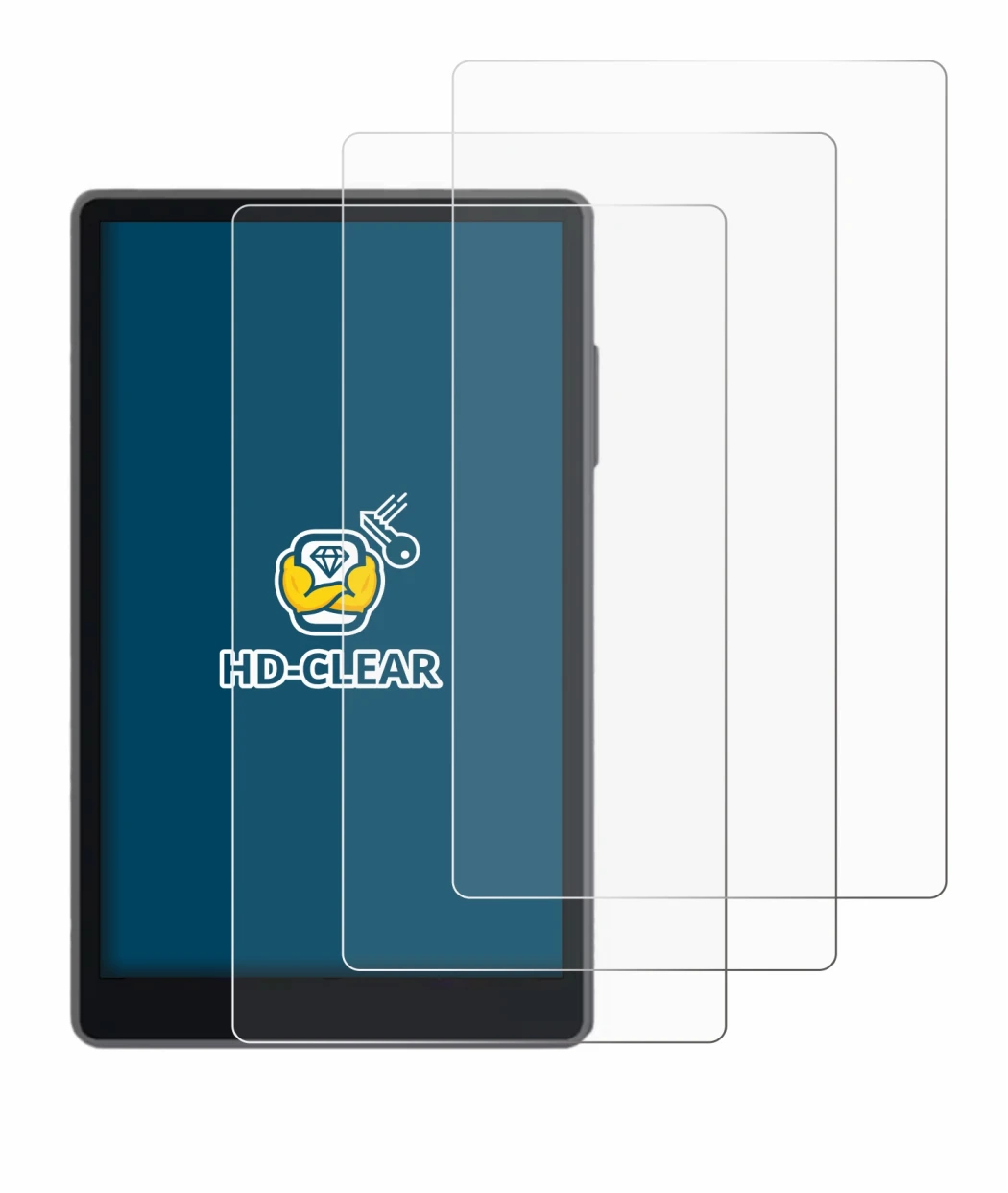 Immagine del dispositivo Keystone 3 Pro con un'ampia varietà di protezioni per lo schermo.