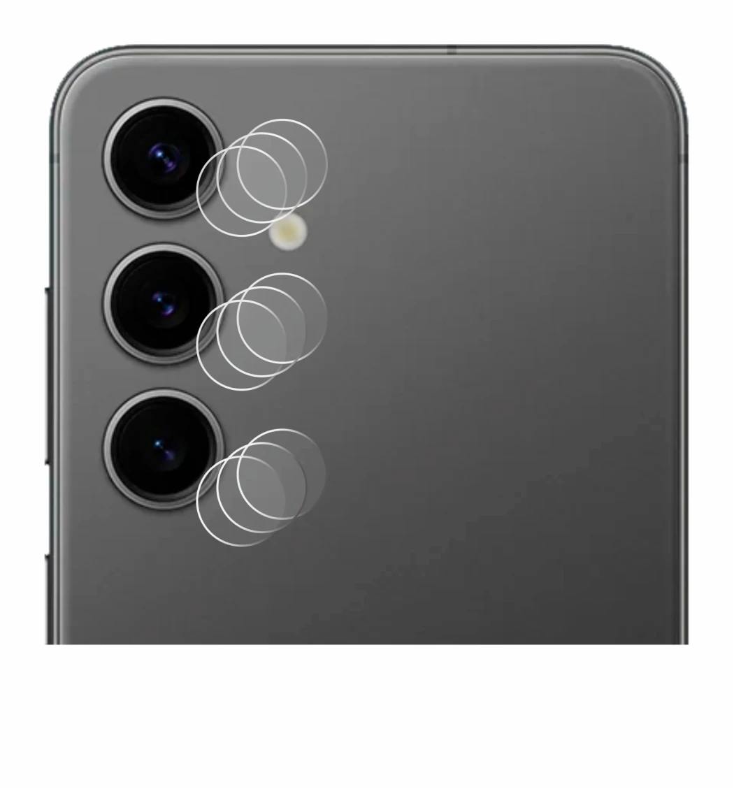 Immagine del dispositivo Samsung Galaxy S24 Plus (SOLO Fotocamera) con un'ampia varietà di protezioni per lo schermo.