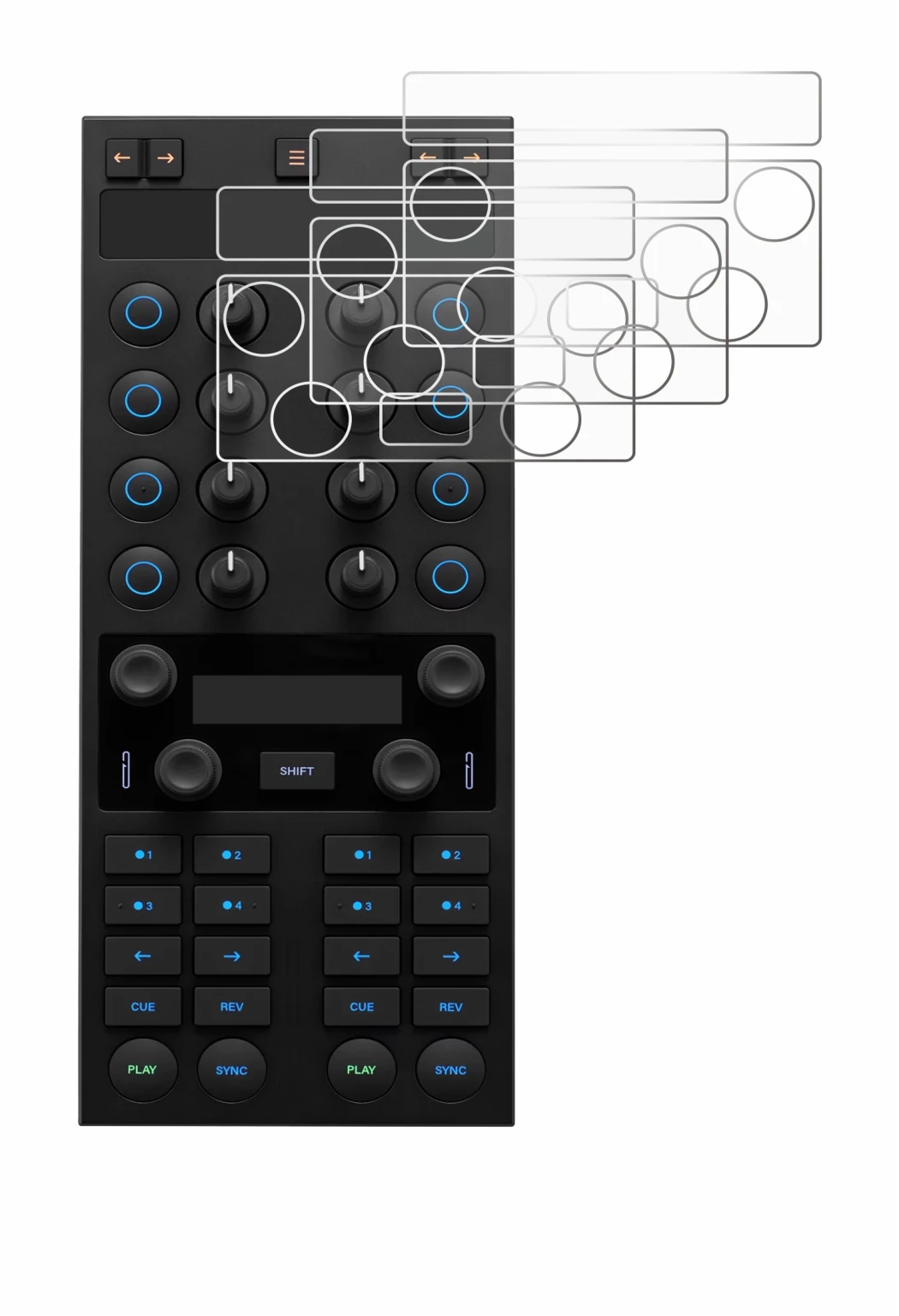 Immagine del dispositivo Native Instruments Traktor Kontrol X1 MK3 con un'ampia varietà di protezioni per lo schermo.