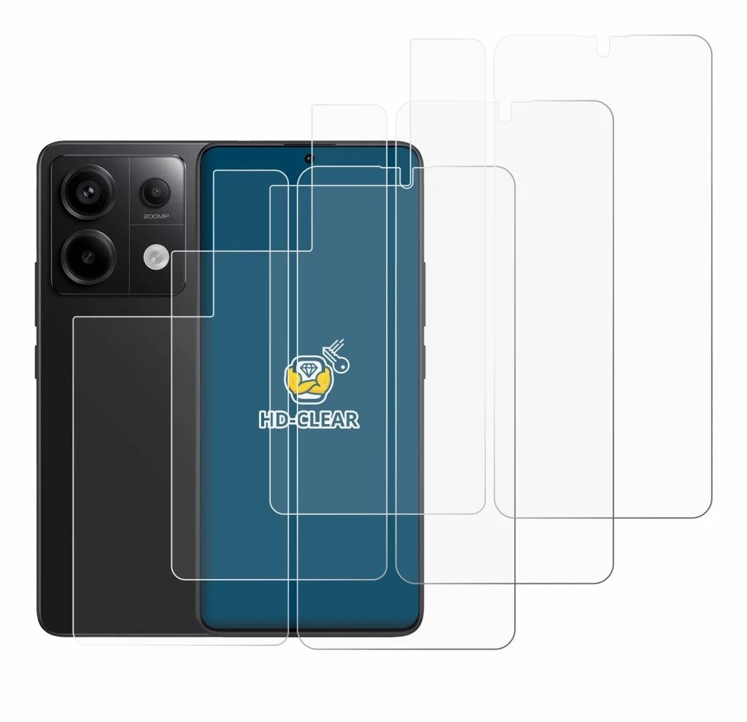 Immagine del dispositivo Xiaomi Redmi Note 13 Pro 5G (Fronte+Retro) con un'ampia varietà di protezioni per lo schermo.