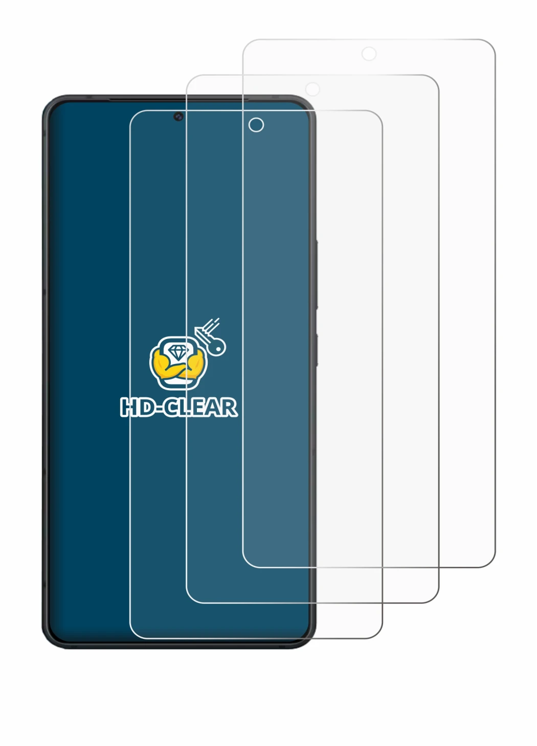 Immagine del dispositivo ASUS ZenFone 11 Ultra con un'ampia varietà di protezioni per lo schermo.