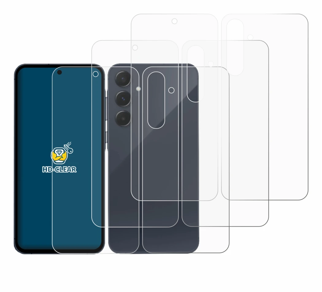 Immagine del dispositivo Samsung Galaxy A35 5G (Fronte+Retro) con un'ampia varietà di protezioni per lo schermo.
