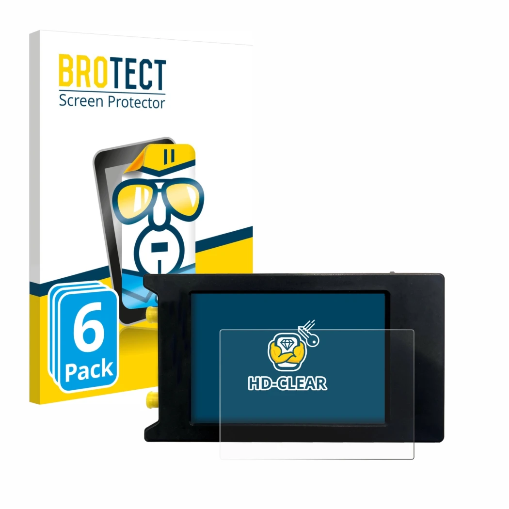 Parte frontale di una confezione del prodotto con il logo del marchio BROTECT. Accanto è raffigurato il dispositivo LiteVNA 64
