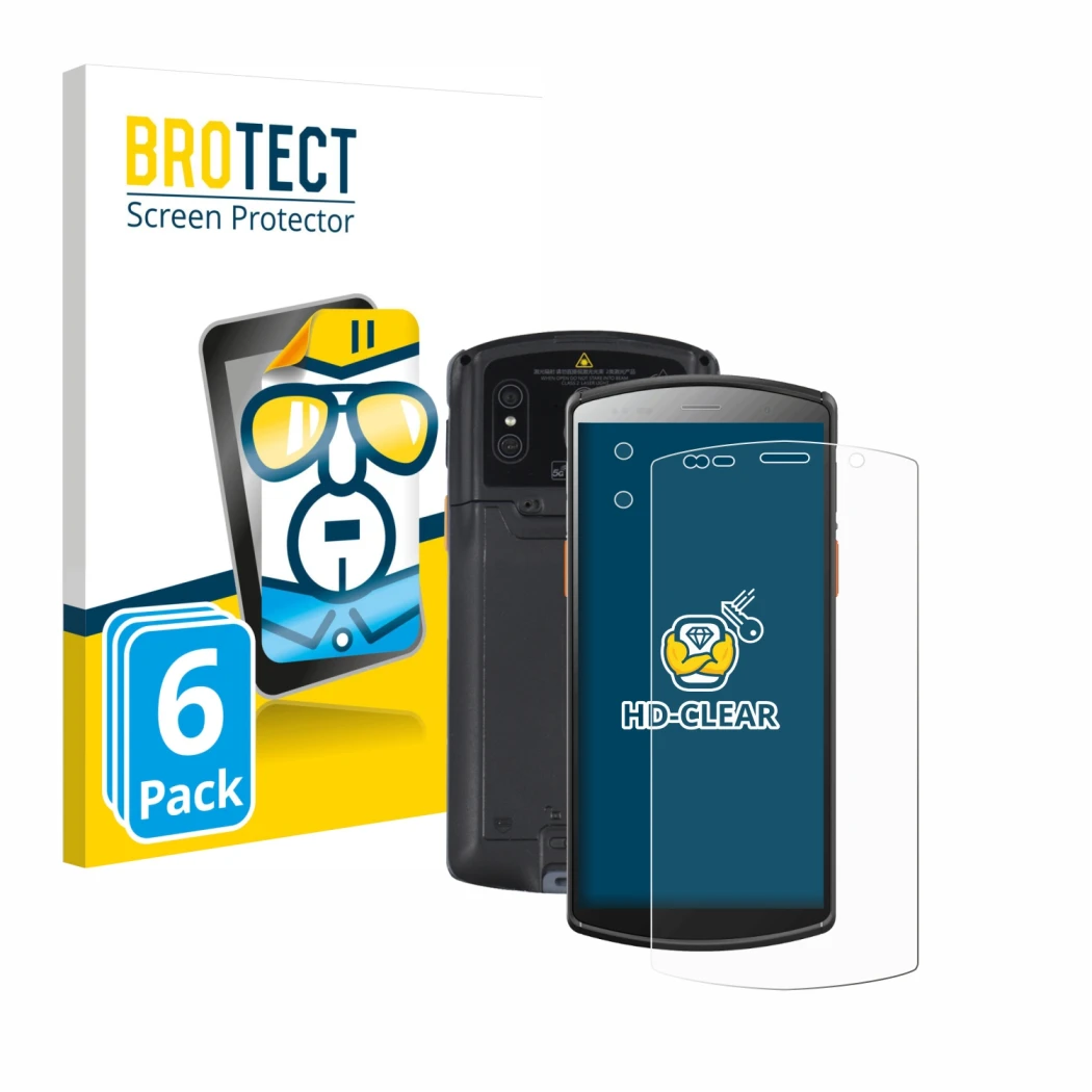 Parte frontale di una confezione del prodotto con il logo del marchio BROTECT. Accanto è raffigurato il dispositivo Urovo DT50