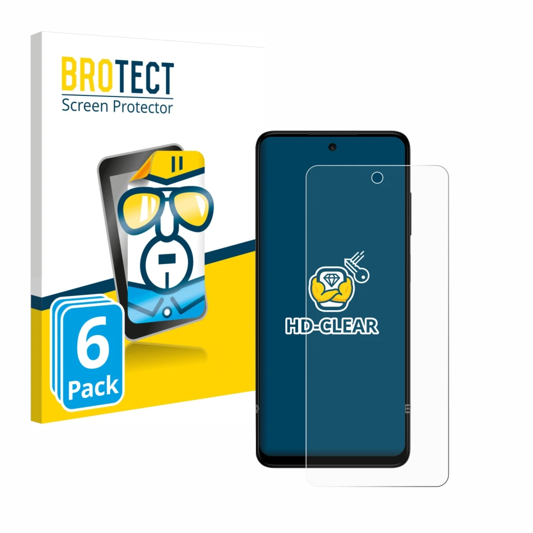 Parte frontale di una confezione del prodotto con il logo del marchio BROTECT. Accanto è raffigurato il dispositivo HMD Pulse 