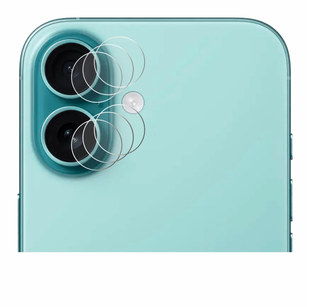 Immagine del dispositivo Apple iPhone 16 Plus (SOLO Fotocamera) con un'ampia varietà di protezioni per lo schermo.