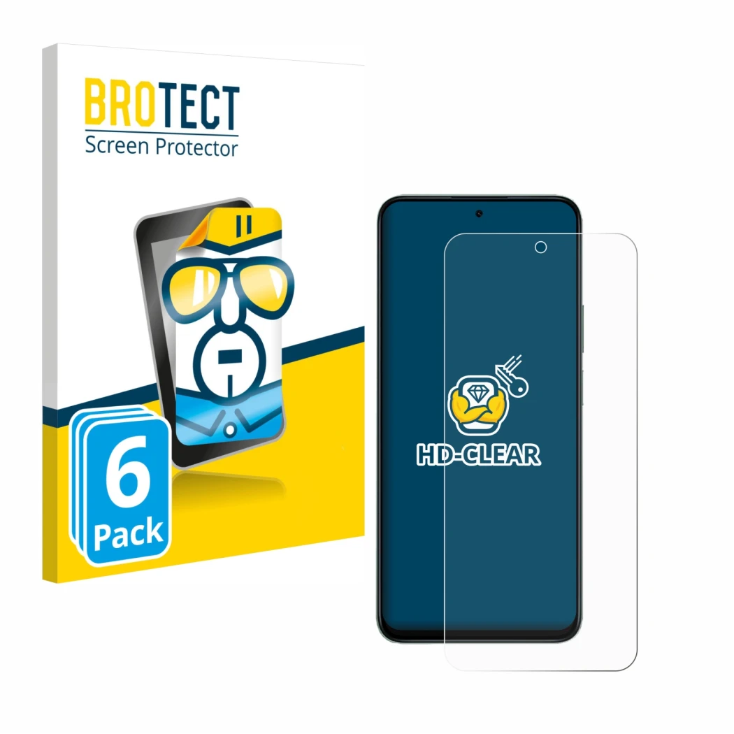 Parte frontale di una confezione del prodotto con il logo del marchio BROTECT. Accanto è raffigurato il dispositivo Honor 200