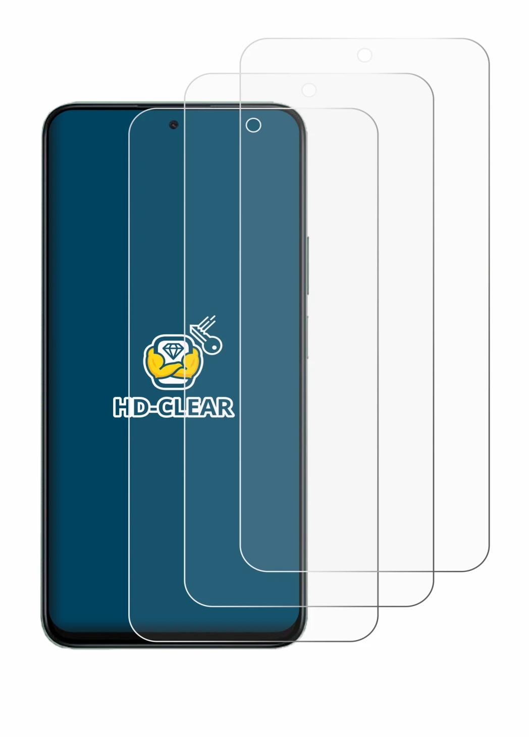 Immagine del dispositivo Honor 200 Smart con un'ampia varietà di protezioni per lo schermo.