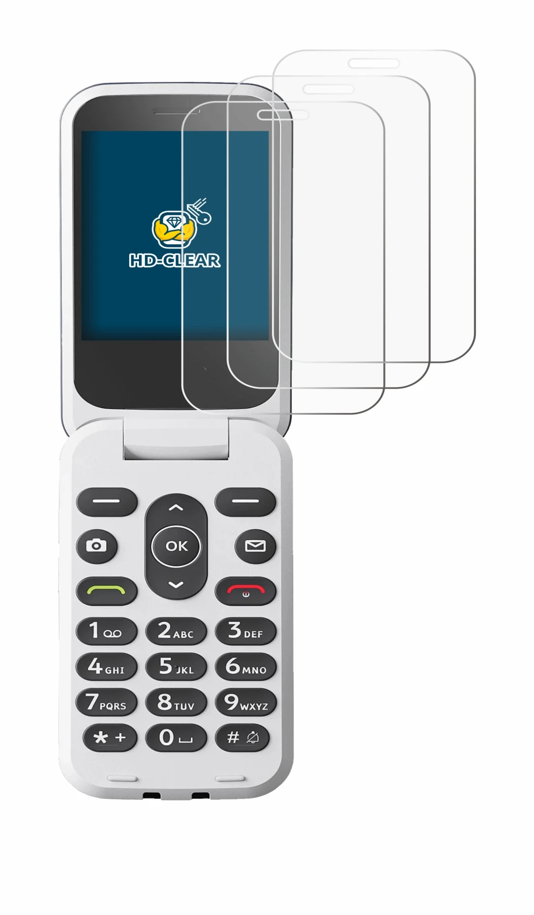 Immagine del dispositivo Doro 2820 con un'ampia varietà di protezioni per lo schermo.