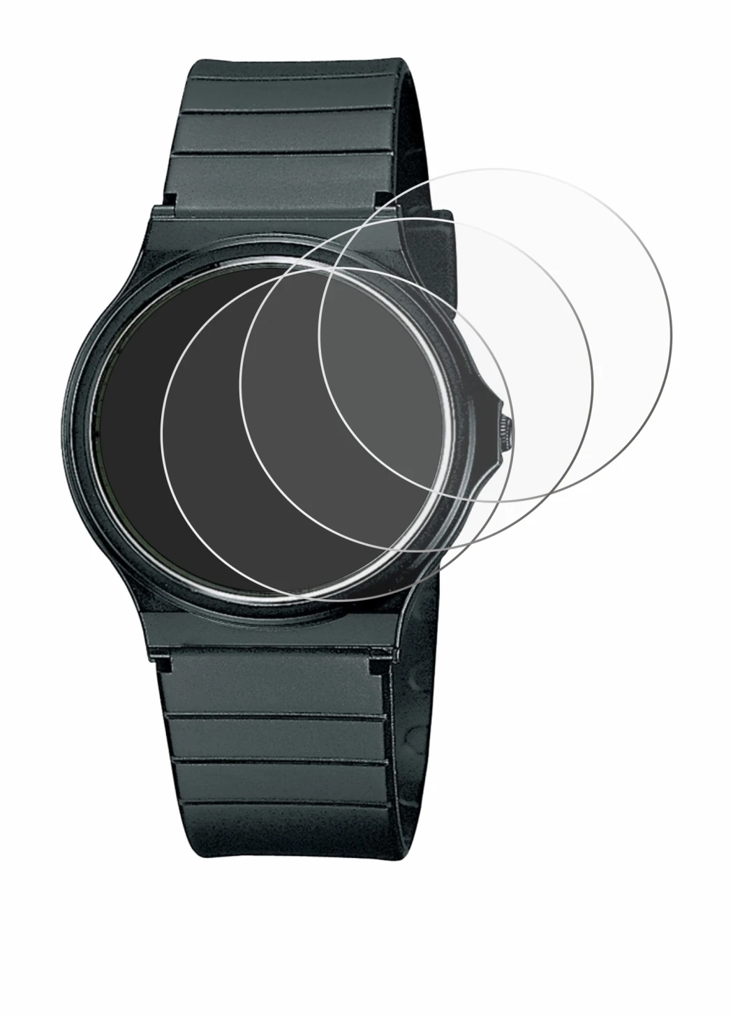 Immagine del dispositivo Casio Collection MQ-24 con un'ampia varietà di protezioni per lo schermo.