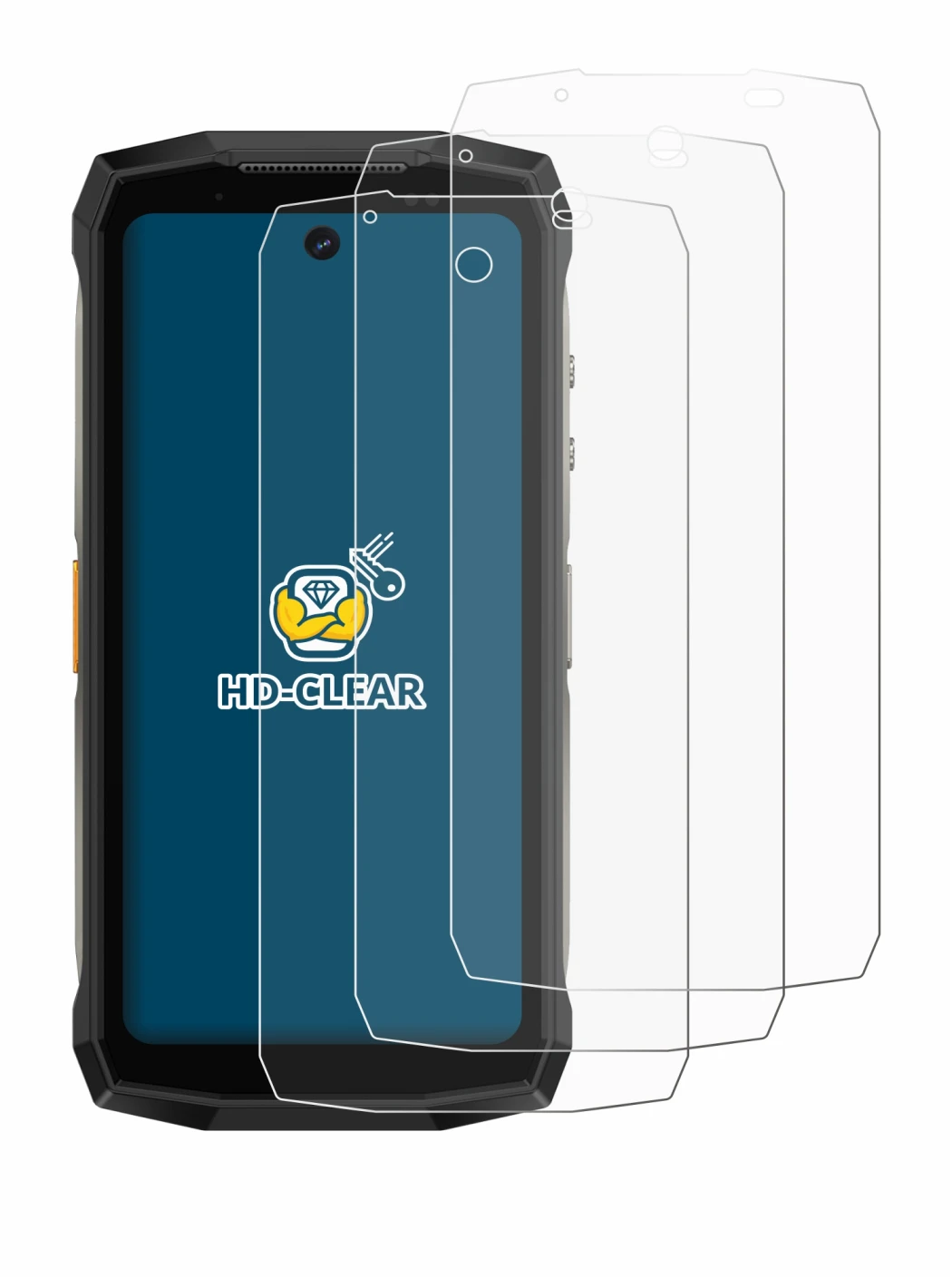 Immagine del dispositivo Ulefone Armor Mini 20 Pro con un'ampia varietà di protezioni per lo schermo.