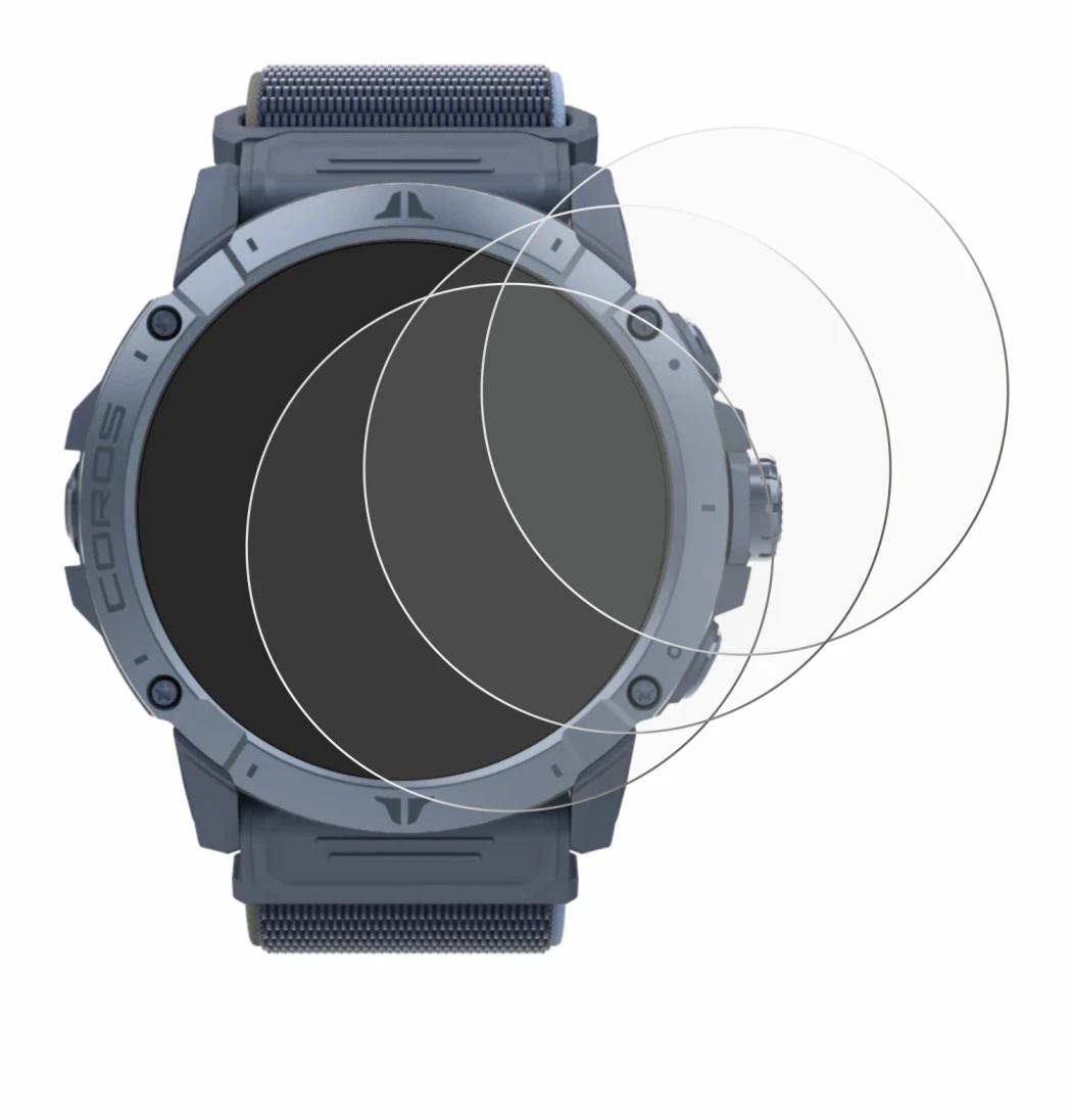 Immagine del dispositivo Coros Vertix 2S con un'ampia varietà di protezioni per lo schermo.