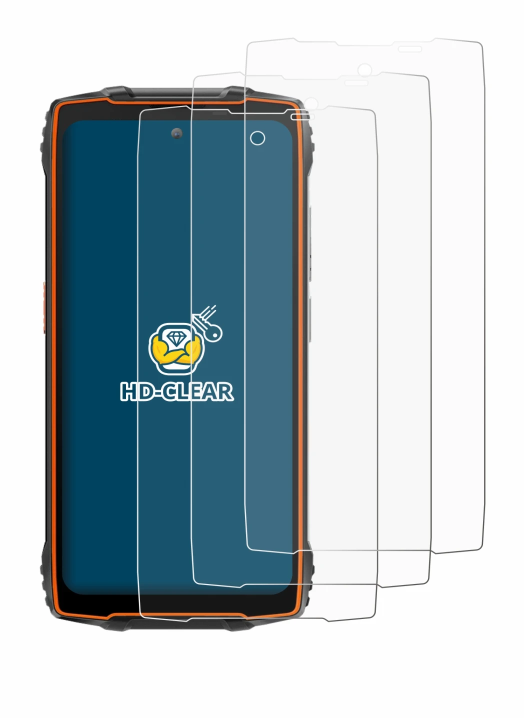 Immagine del dispositivo Blackview BV8200 con un'ampia varietà di protezioni per lo schermo.