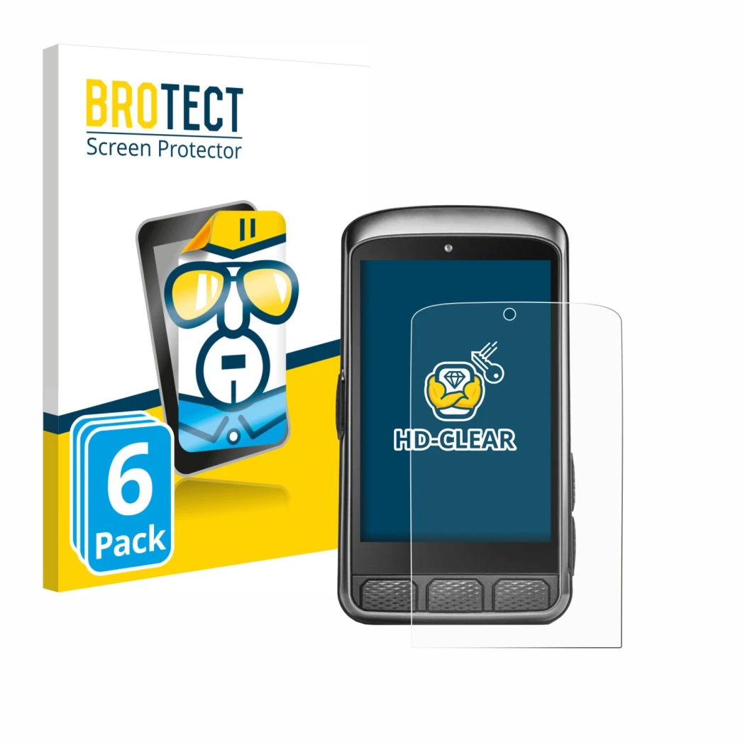 Parte frontale di una confezione del prodotto con il logo del marchio BROTECT. Accanto è raffigurato il dispositivo Wahoo Elem