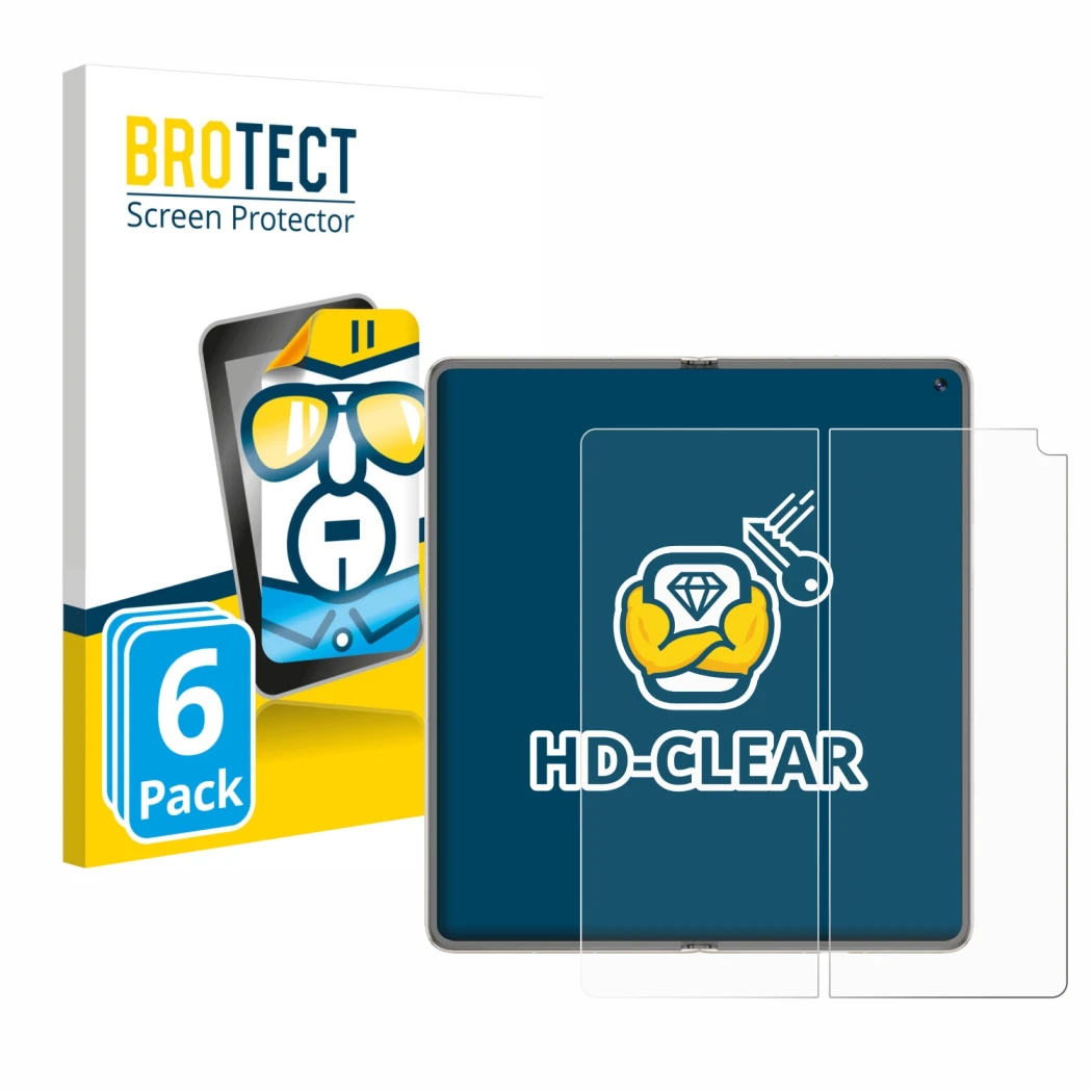 Parte frontale di una confezione del prodotto con il logo del marchio BROTECT. Accanto è raffigurato il dispositivo Huawei Mat