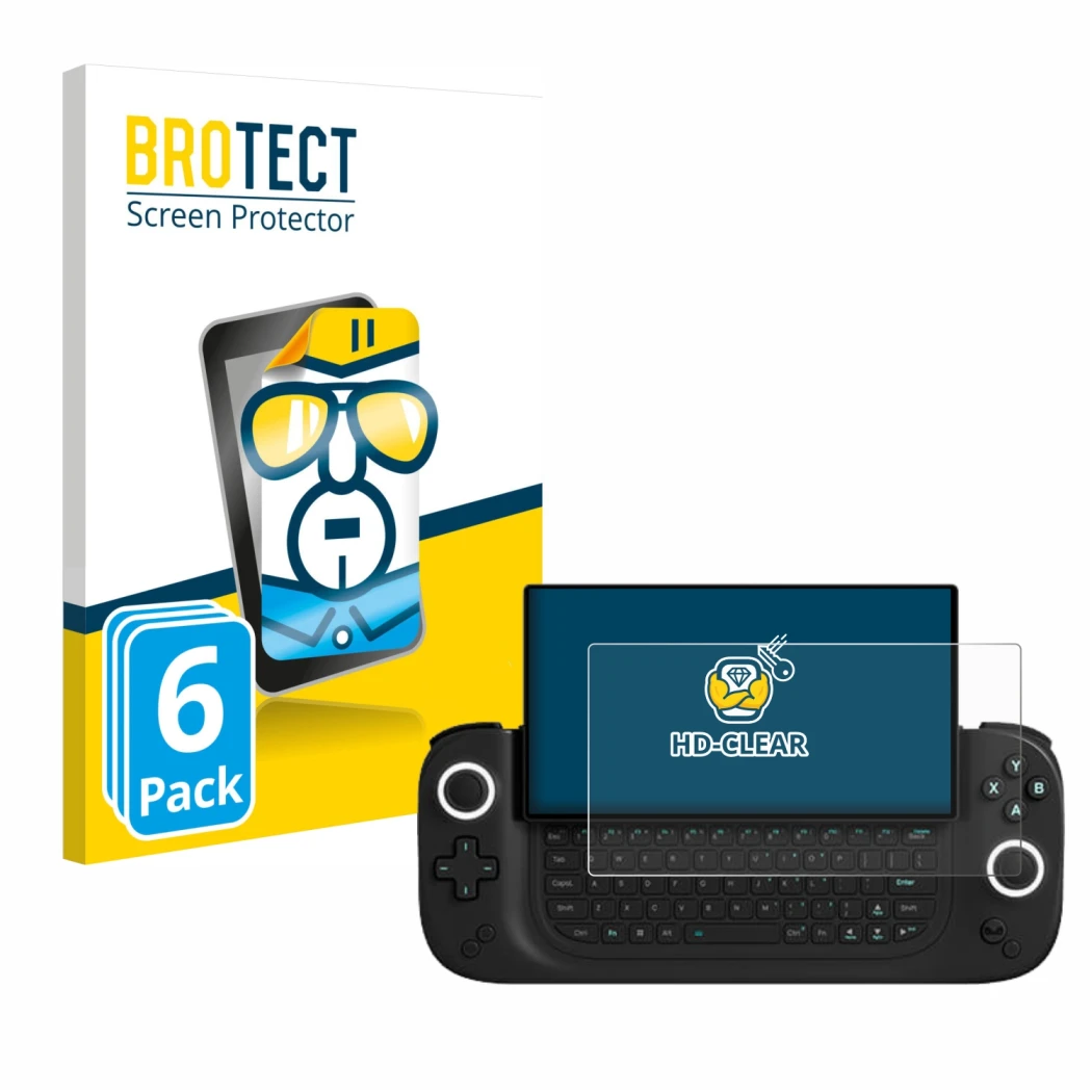 Parte frontale di una confezione del prodotto con il logo del marchio BROTECT. Accanto è raffigurato il dispositivo Antec Core