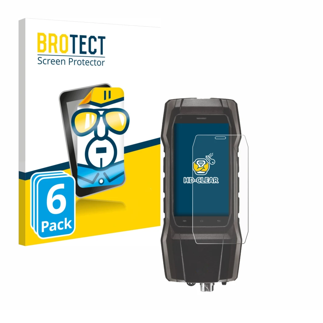 Parte frontale di una confezione del prodotto con il logo del marchio BROTECT. Accanto è raffigurato il dispositivo Testo 300 