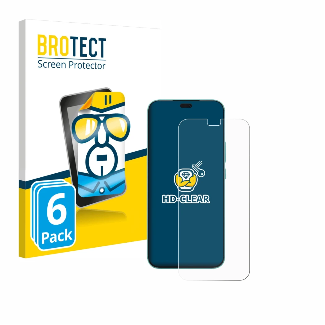 Parte frontale di una confezione del prodotto con il logo del marchio BROTECT. Accanto è raffigurato il dispositivo Honor 400
