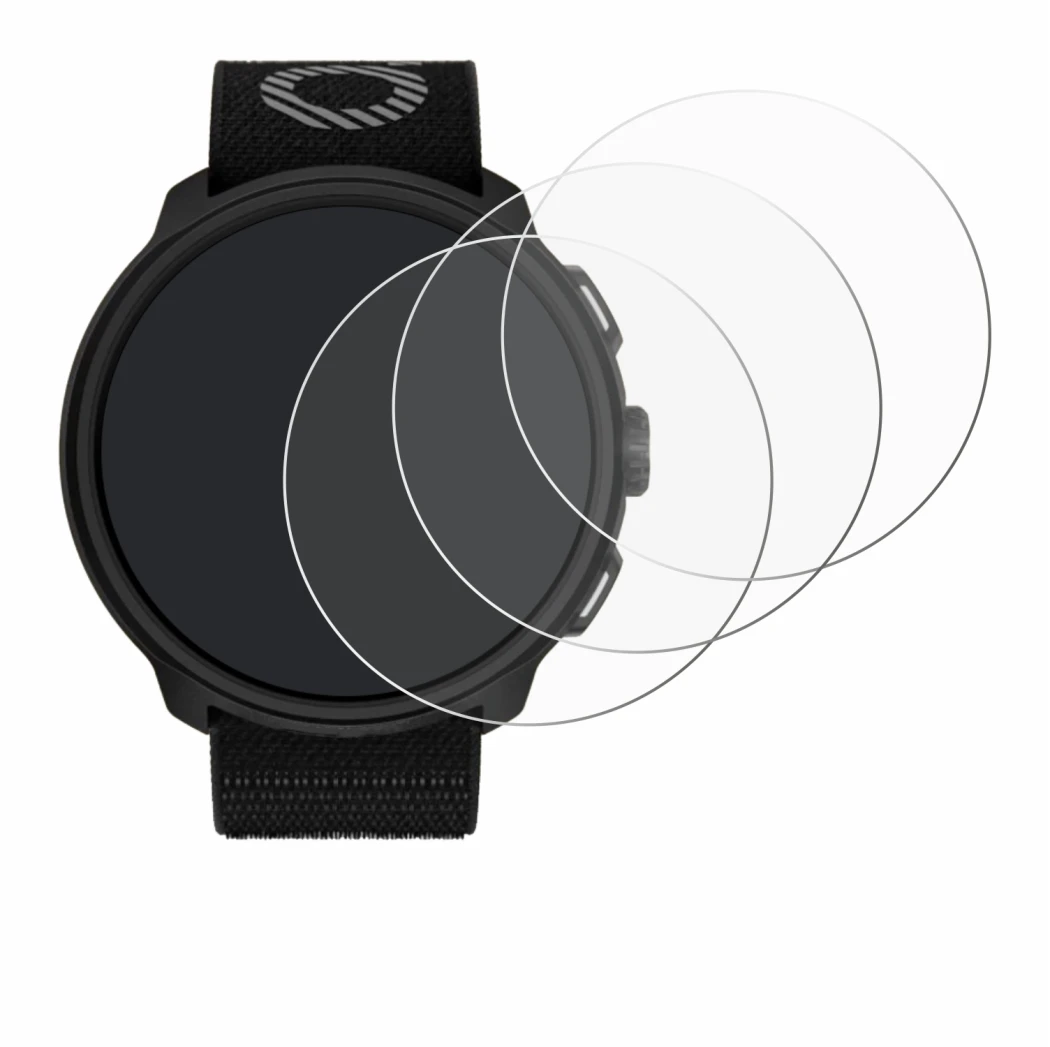 Immagine del dispositivo Suunto Run con un'ampia varietà di protezioni per lo schermo.