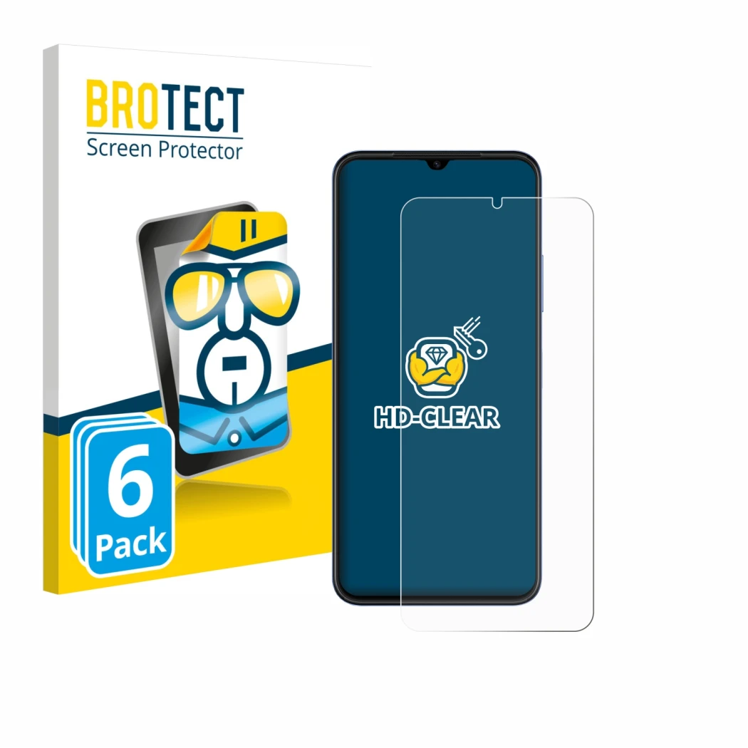 Parte frontale di una confezione del prodotto con il logo del marchio BROTECT. Accanto è raffigurato il dispositivo Huawei Nov