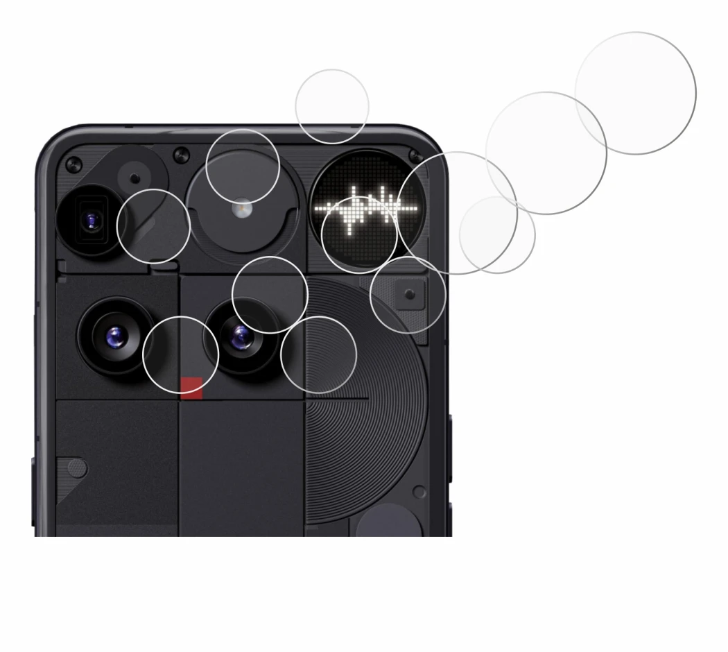 Immagine del dispositivo Nothing Phone (3) (SOLO Fotocamera) con un'ampia varietà di protezioni per lo schermo.