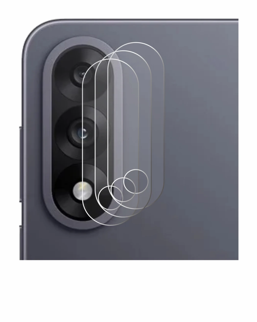 Immagine del dispositivo OnePlus Nord 5 (SOLO Fotocamera) con un'ampia varietà di protezioni per lo schermo.