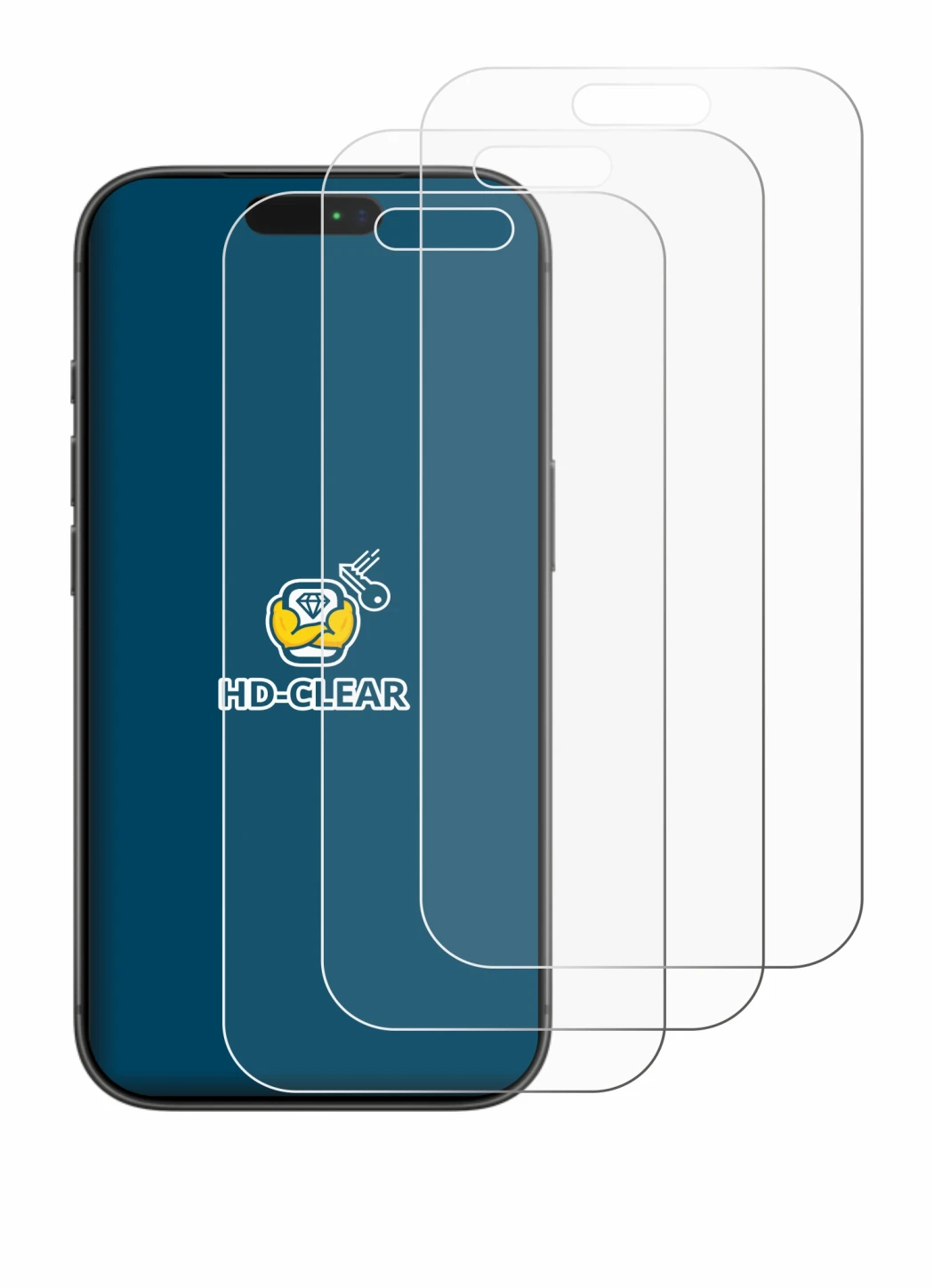 Immagine del dispositivo Apple iPhone 17 Pro con un'ampia varietà di protezioni per lo schermo.