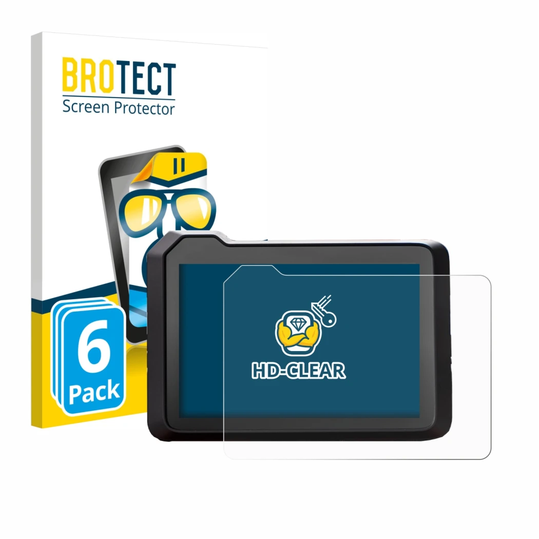 Parte frontale di una confezione del prodotto con il logo del marchio BROTECT. Accanto è raffigurato il dispositivo KTM 990 Du