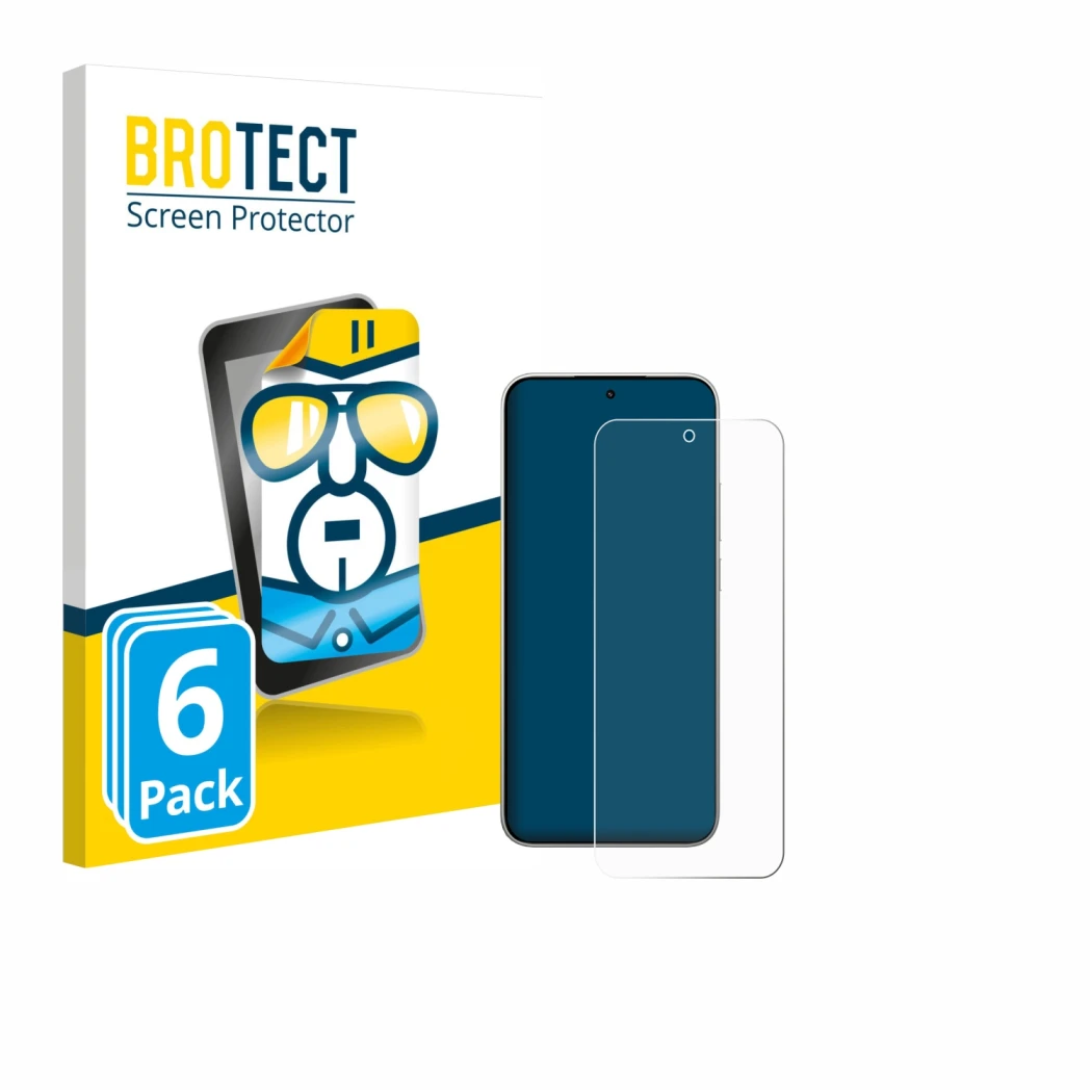 Parte frontale di una confezione del prodotto con il logo del marchio BROTECT. Accanto è raffigurato il dispositivo Xiaomi 15T