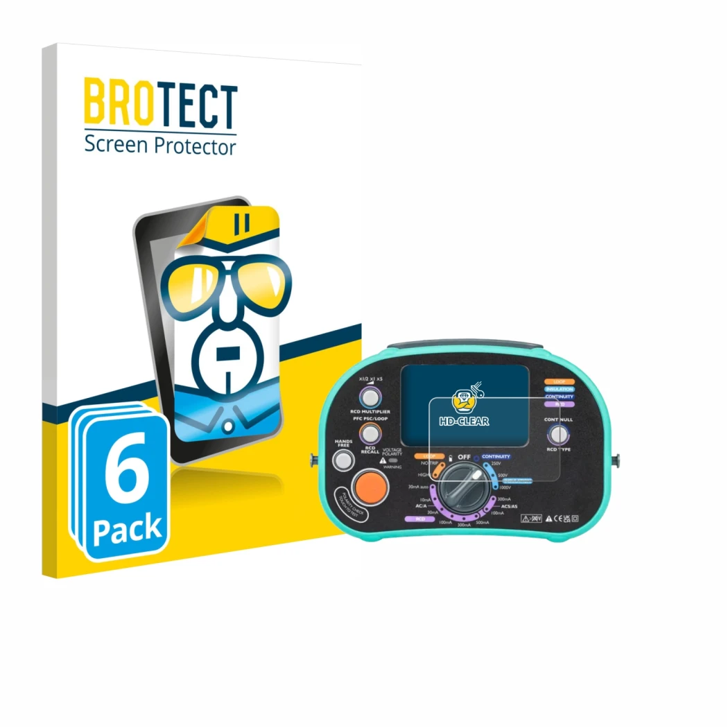 Parte frontale di una confezione del prodotto con il logo del marchio BROTECT. Accanto è raffigurato il dispositivo Kewtech KT