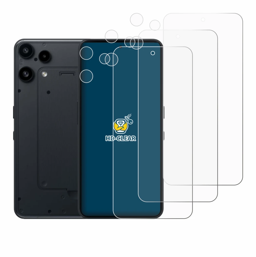 Immagine del dispositivo Nothing Phone (3a) Lite (Fronte+Fotocamera) con un'ampia varietà di protezioni per lo schermo.